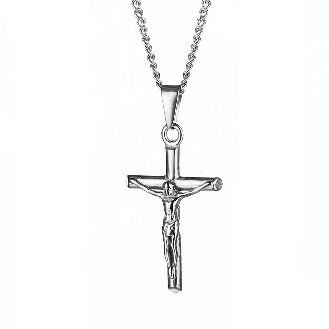 Mens Silver Cross Necklace