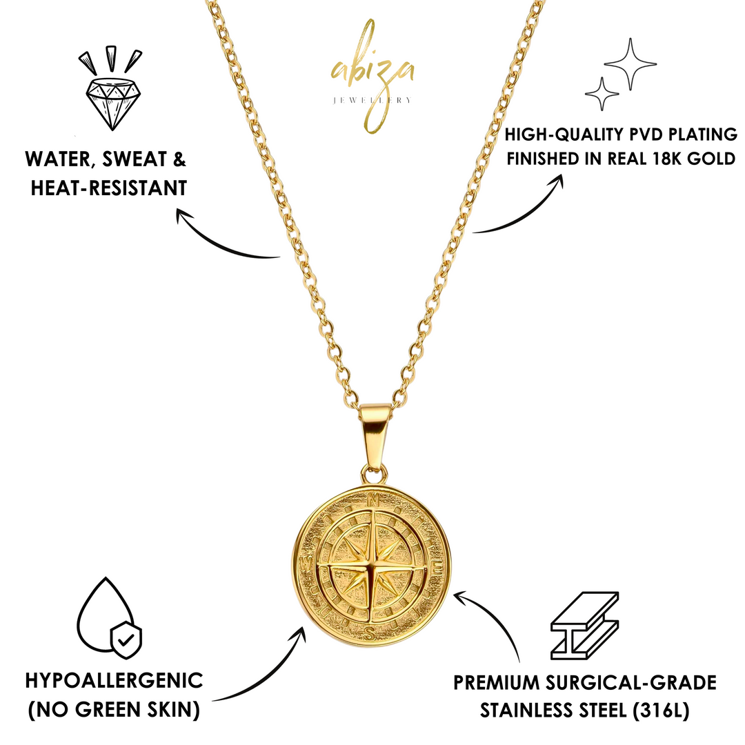 Gold Compass Necklace