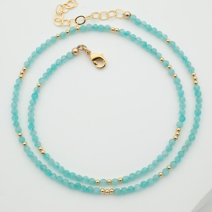 Amazonite Necklace Gold