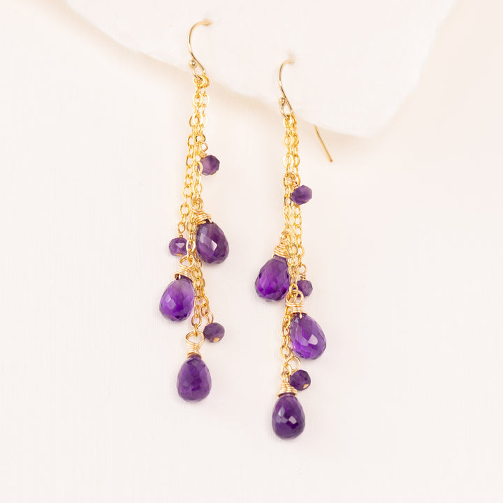 Amethyst Earrings Gold