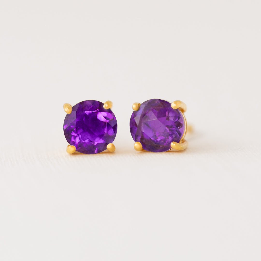 Amethyst Earrings Studs