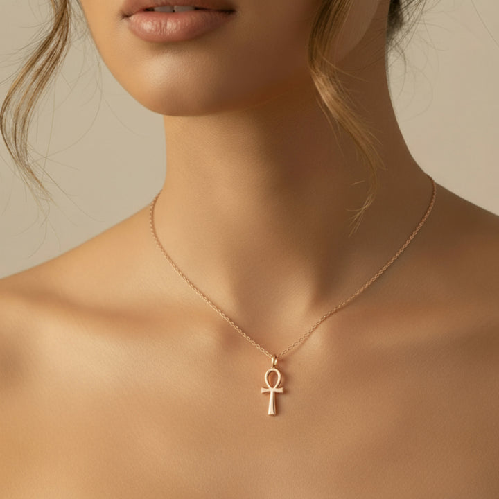 Rose Gold Ankh Necklace