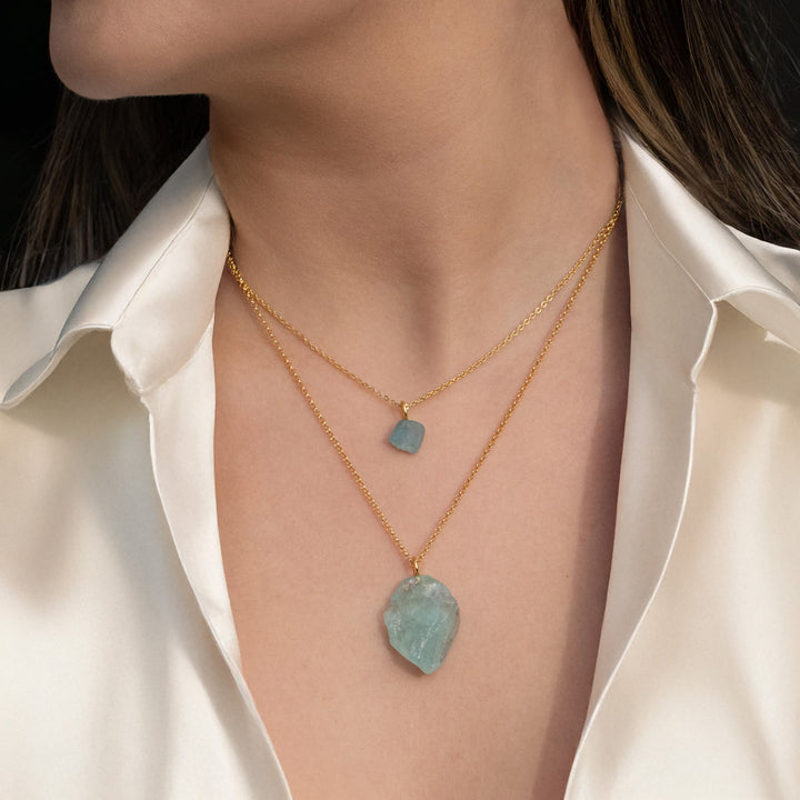 March Birthstone Aquamarine Necklace