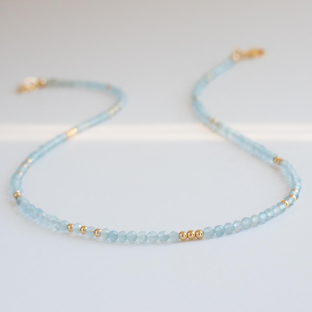 Aquamarine Necklace Gold