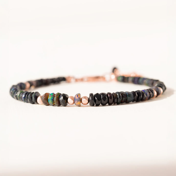 black opal bracelet rose gold