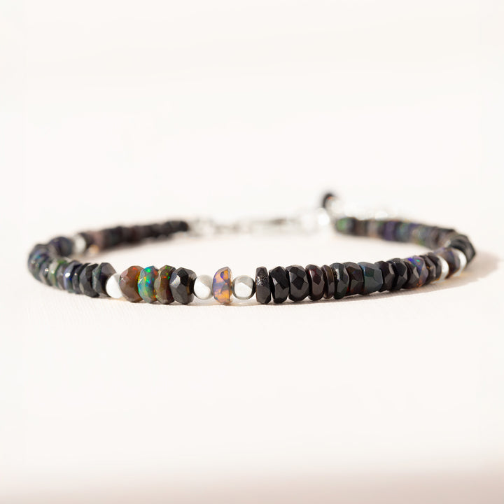 black opal bracelet silver