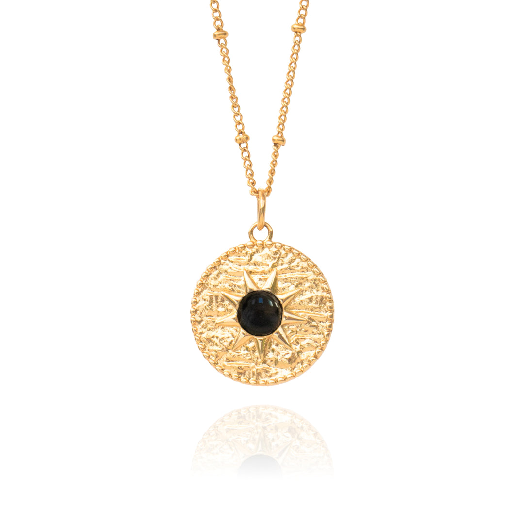 Black Onyx and Gold Necklace
