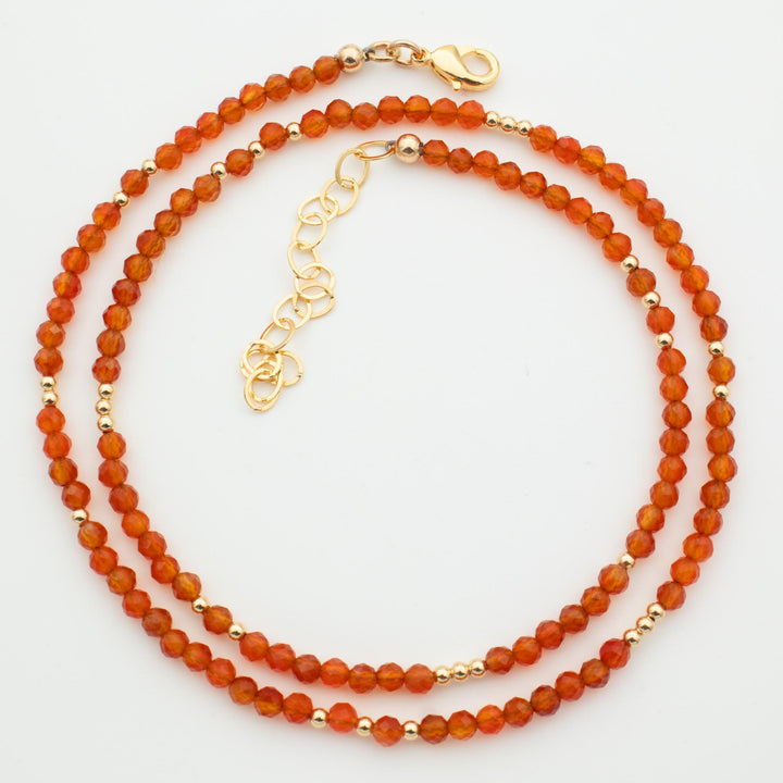 Orange Carnelian Bead Necklace