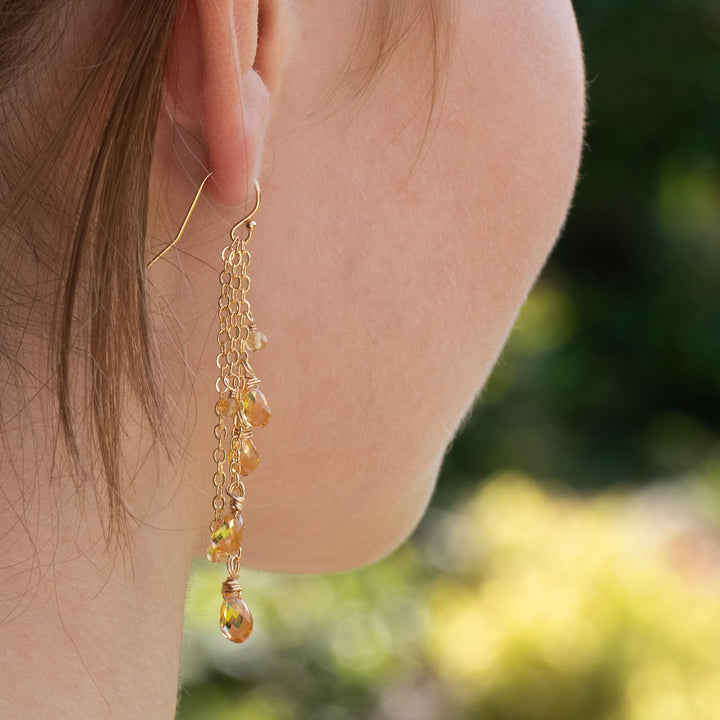 Earrings with Citrine