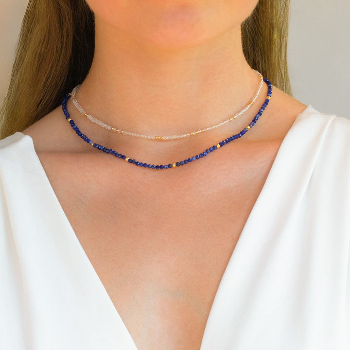 Clear Quartz and Sodalite Necklace