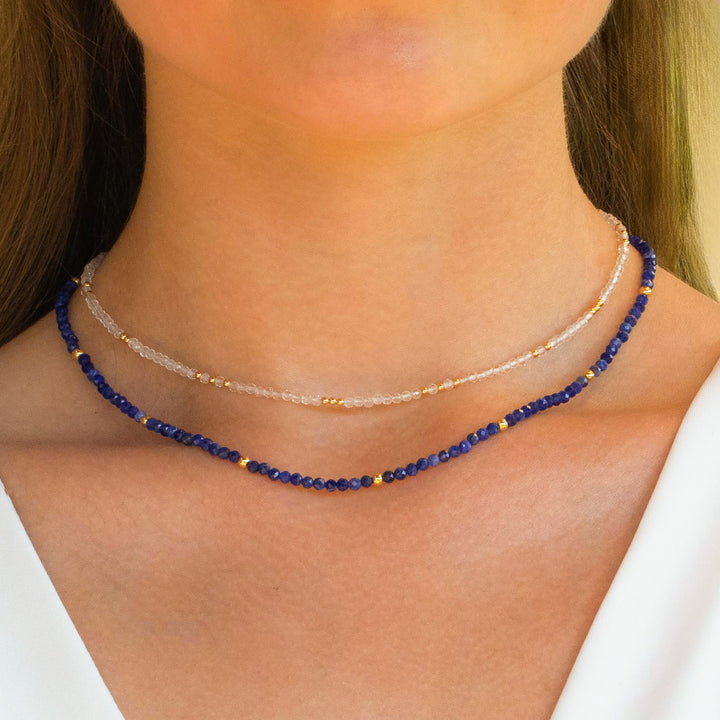 Clear Quartz and Sodalite Necklace
