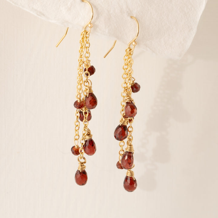 Earrings with Garnet