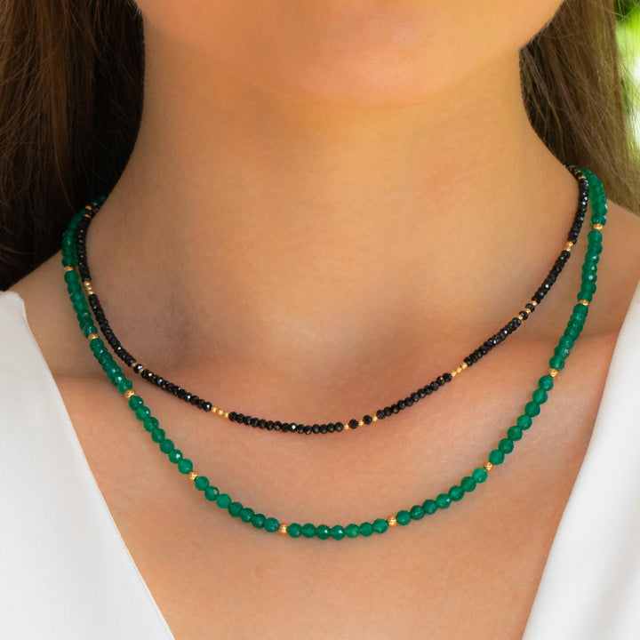 Green Onyx and Black Tourmaline Necklaces