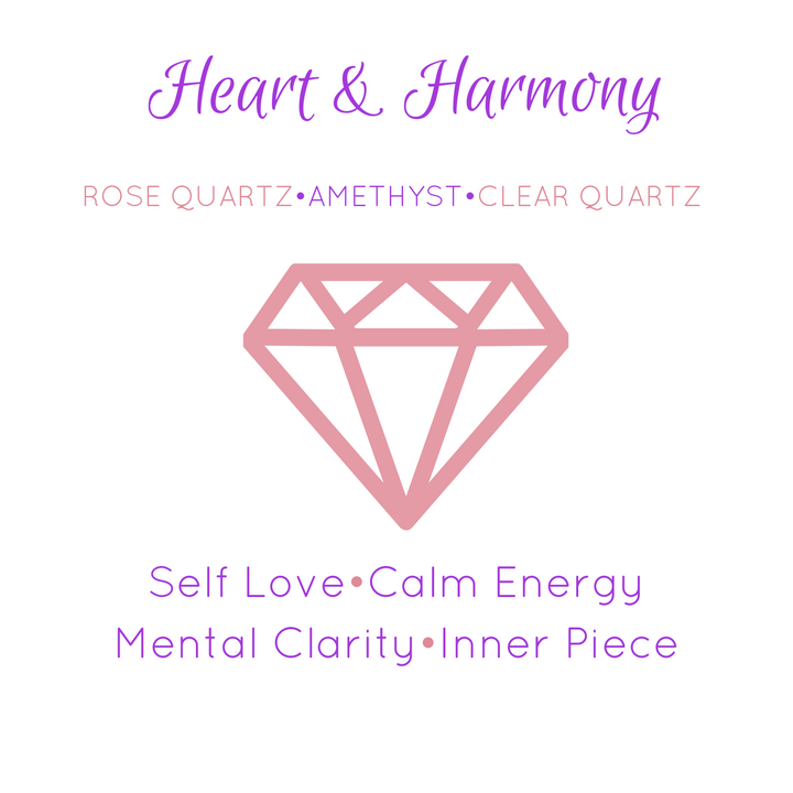 Amethyst, Rose Quartz, Clear Quartz