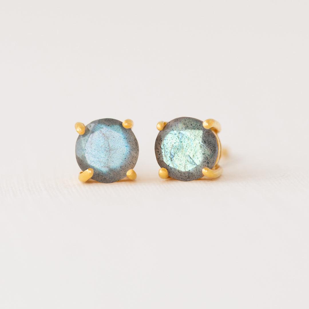 Labradorite Earrings Gold
