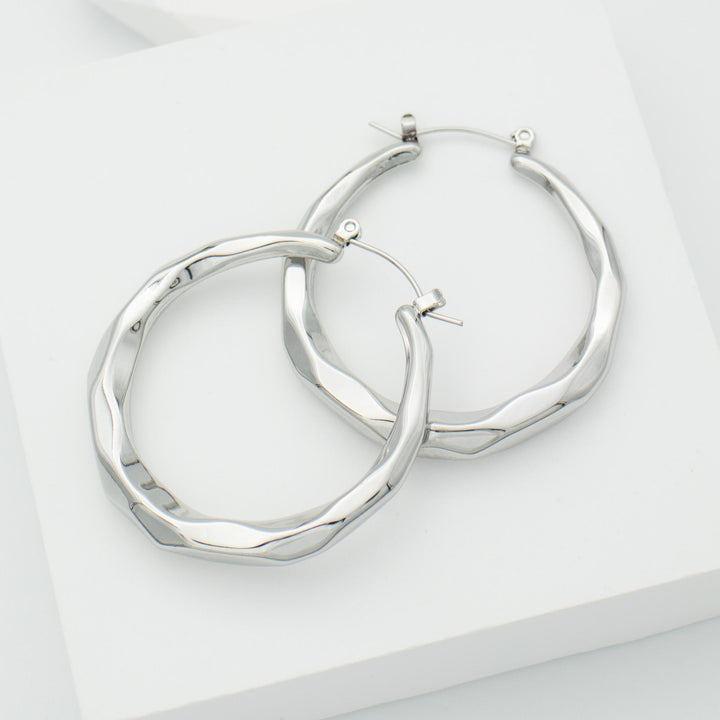 Large Silver Hoop Earrings