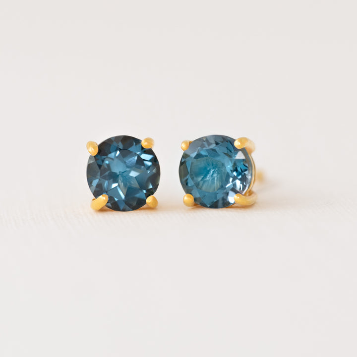 London blue topaz earrings gold