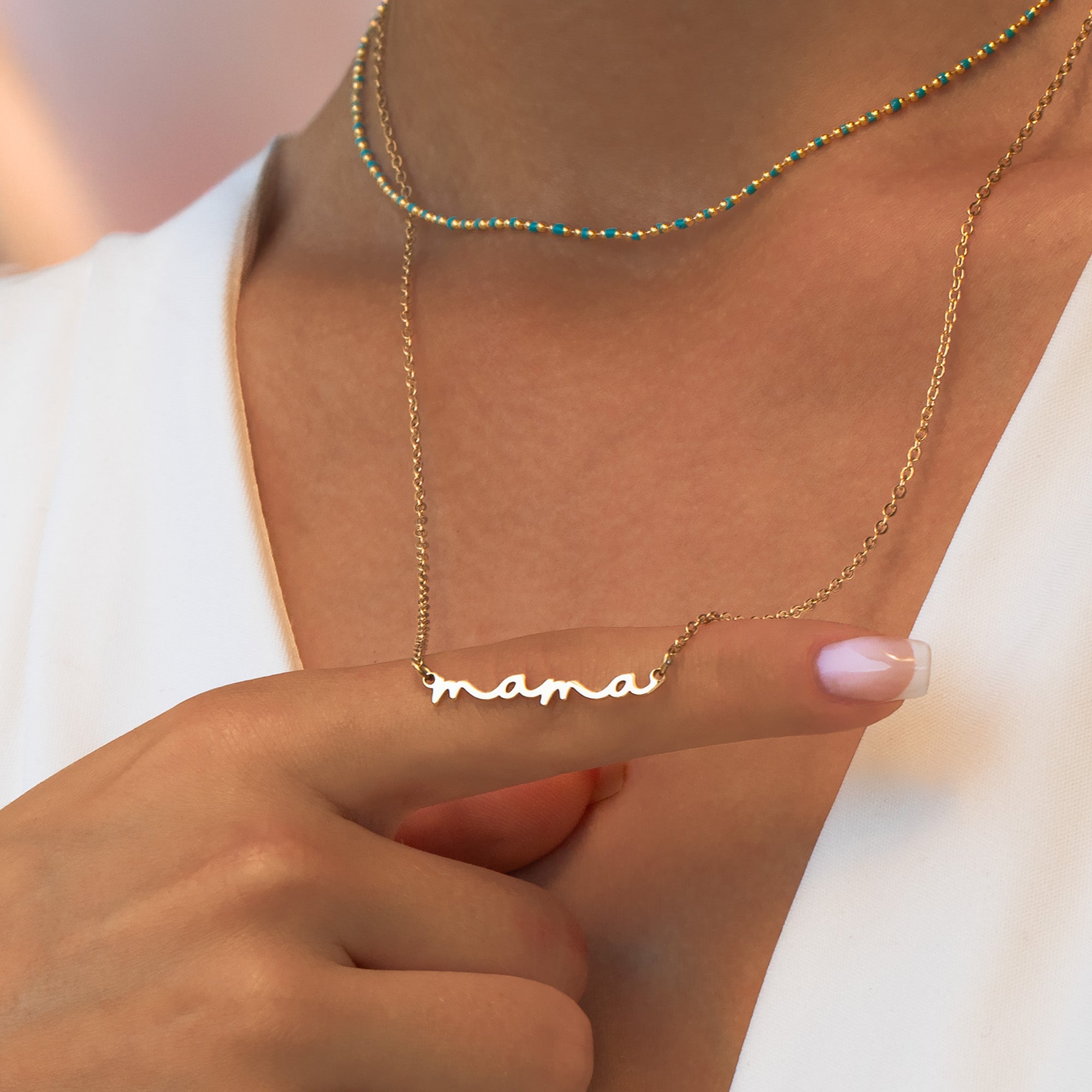 Gold Necklace Mama Chain Necklace Buy MAMA Letter Necklace Online In India Zariin