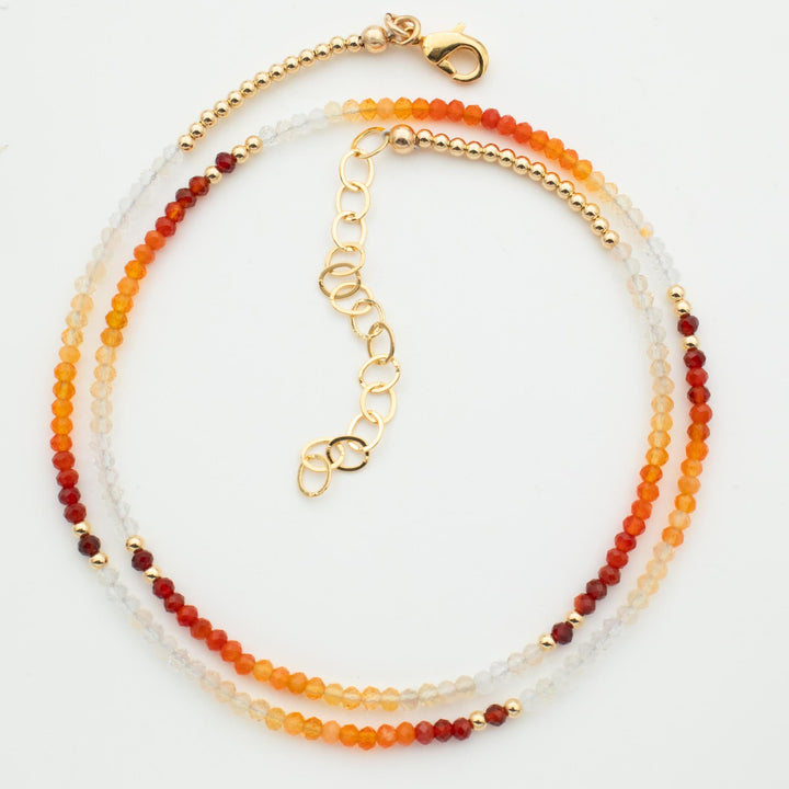 Fire Opal Bead Necklace