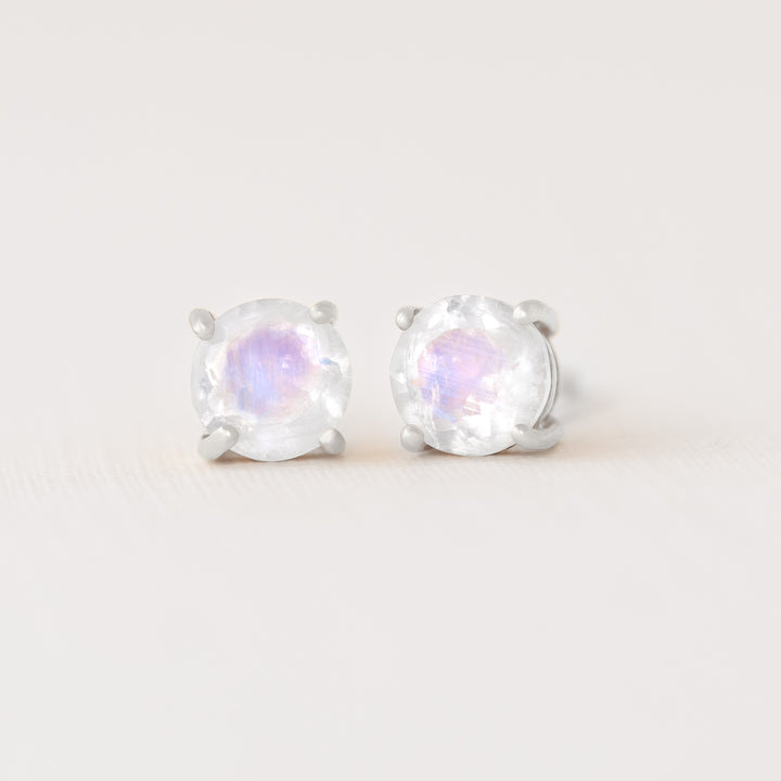 Moonstone Stud Earrings Sterling Silver