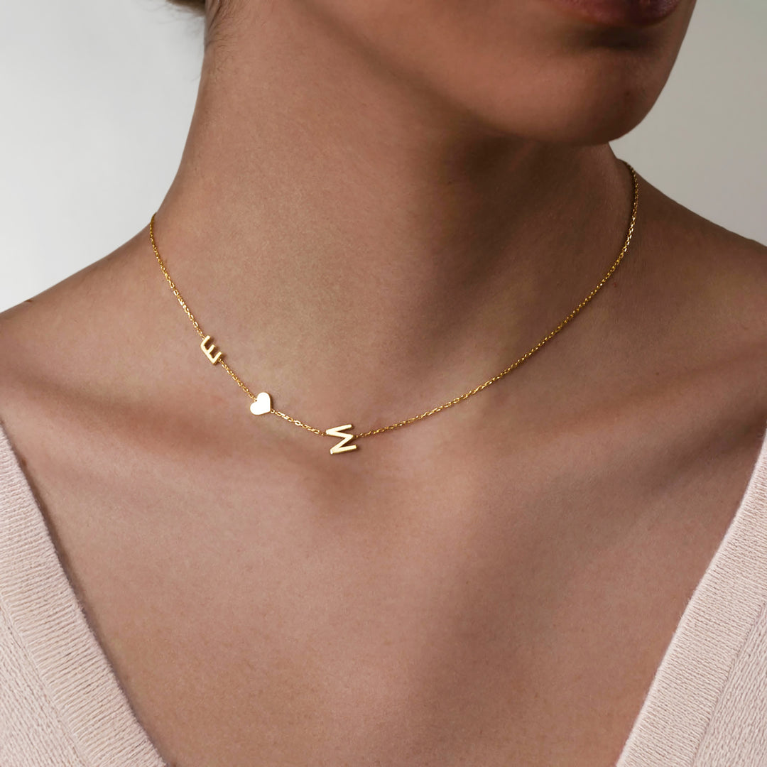 Kids Initial Necklace Gold