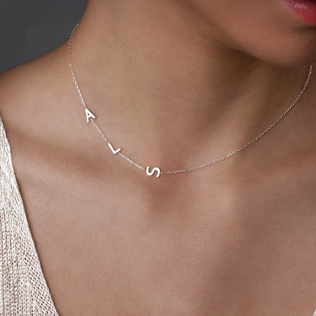 Children's Initials Necklace Silver UK