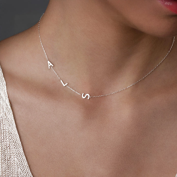 Children's Initials Necklace Silver UK