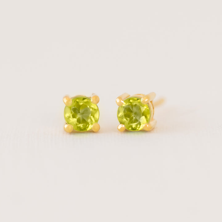 Peridot Stud Earrings Gold