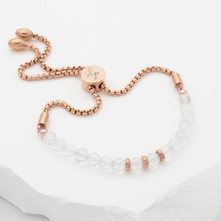 Clear Quartz Bracelet Rose Gold