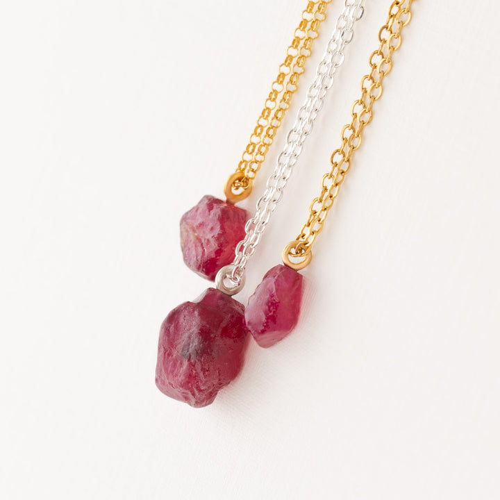 raw ruby necklace