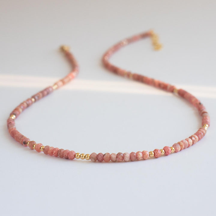 Rhodochrosite Gold Necklace