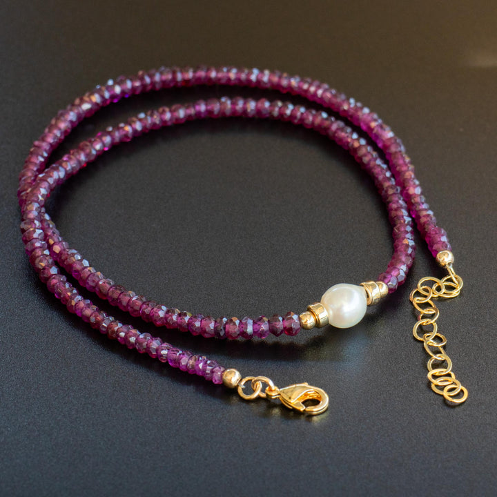 Rhodolite Garnet Gold Necklace