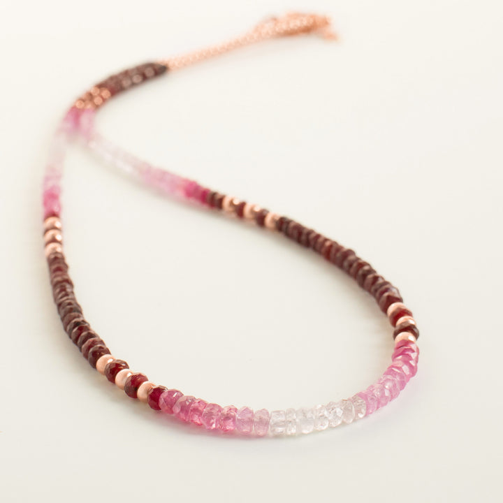 Rose Gold Ruby Necklace