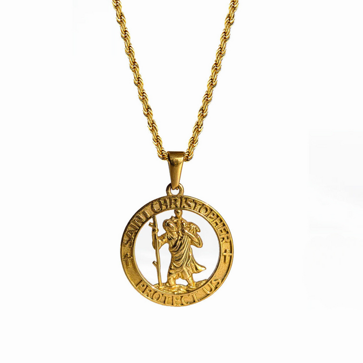 Gold St Christopher Necklace