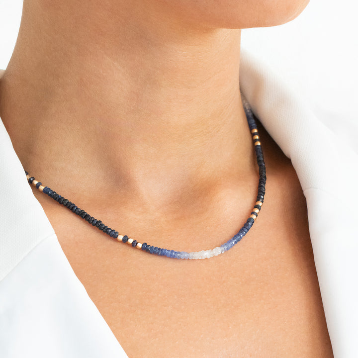 Gold Sapphire Necklace