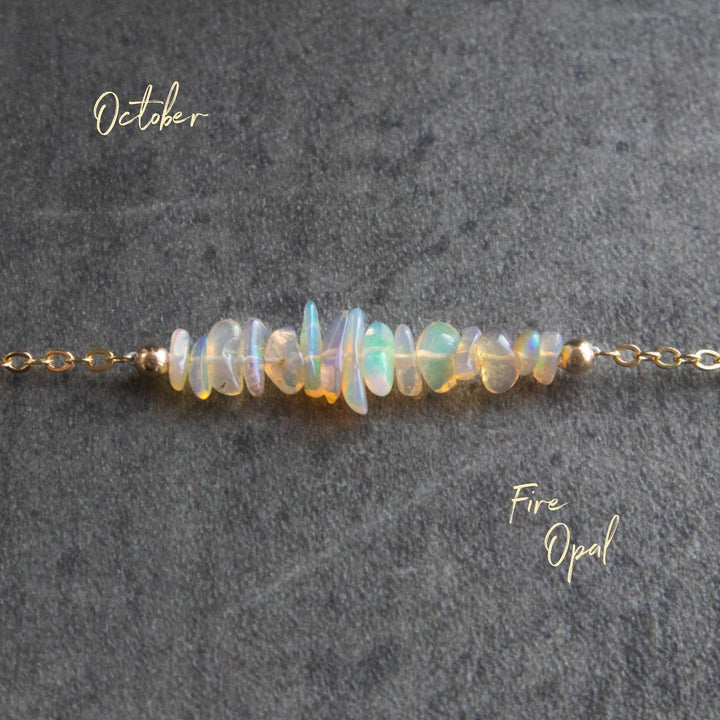 Fire Opal Raw Crystal Necklace