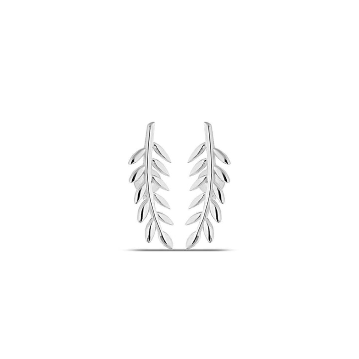 Silver Leaf Stud Earrings