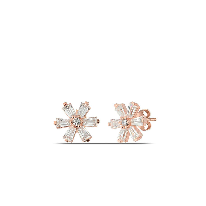 Rose Gold Flower Earrings