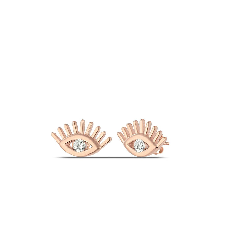 Diamond Evil Eye Earrings with Lashes