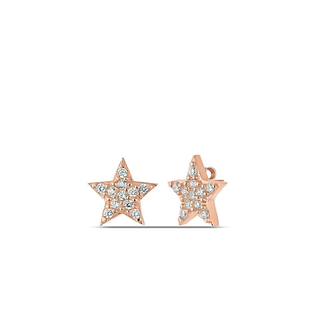 Star Stud Earrings Rose Gold