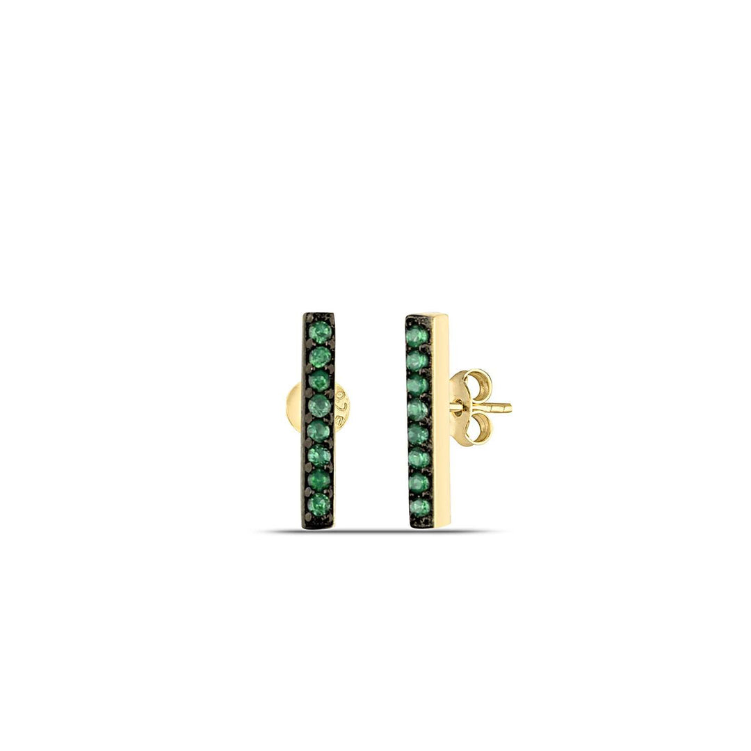 Emerald Green Gold  Earrings 