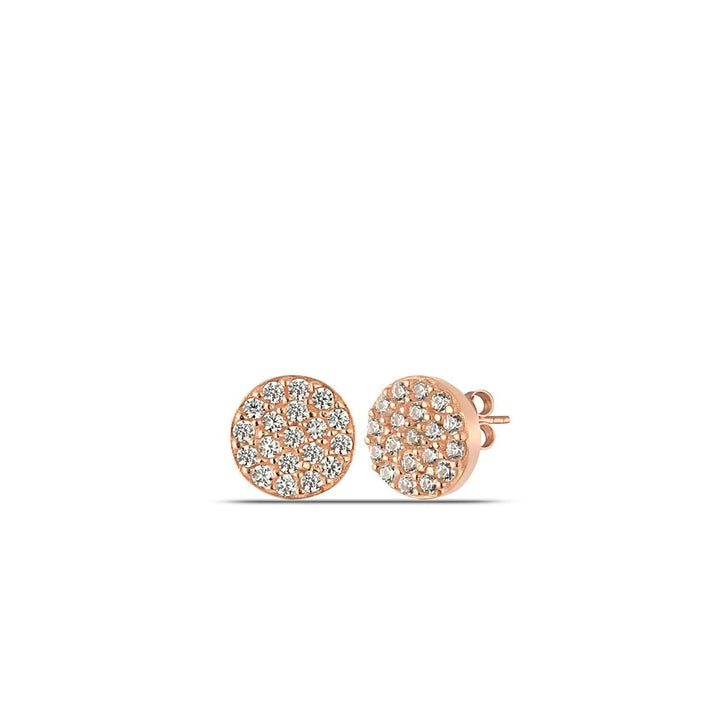 Rose Gold Pave Stud Earrings