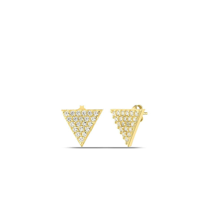 Gold Triangle Stud Earrings