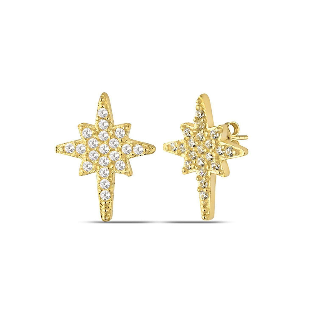 Gold North Star Earrings