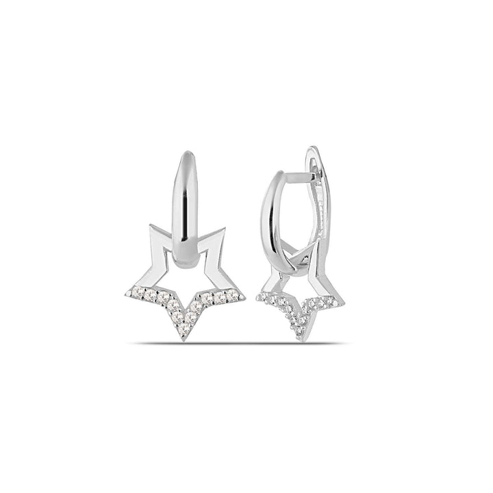Star Drop Earrings Sterling Silver
