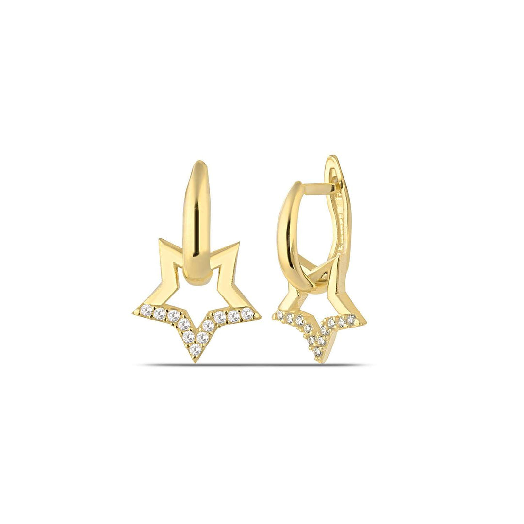 Gold Star Huggie Earrings