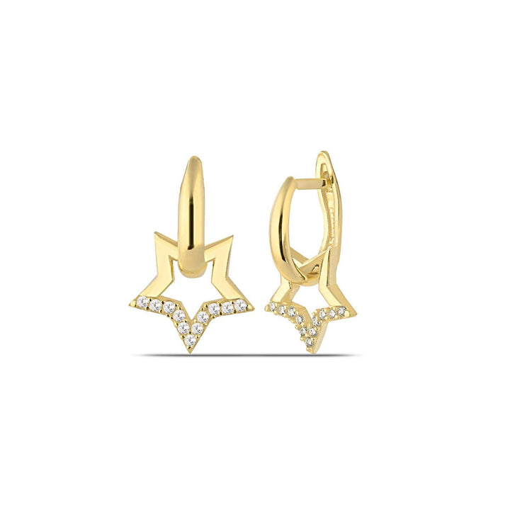 Gold Star Huggie Earrings