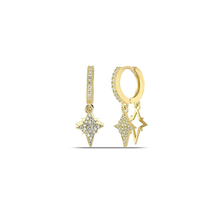 Gold Star Dangle Earrings 