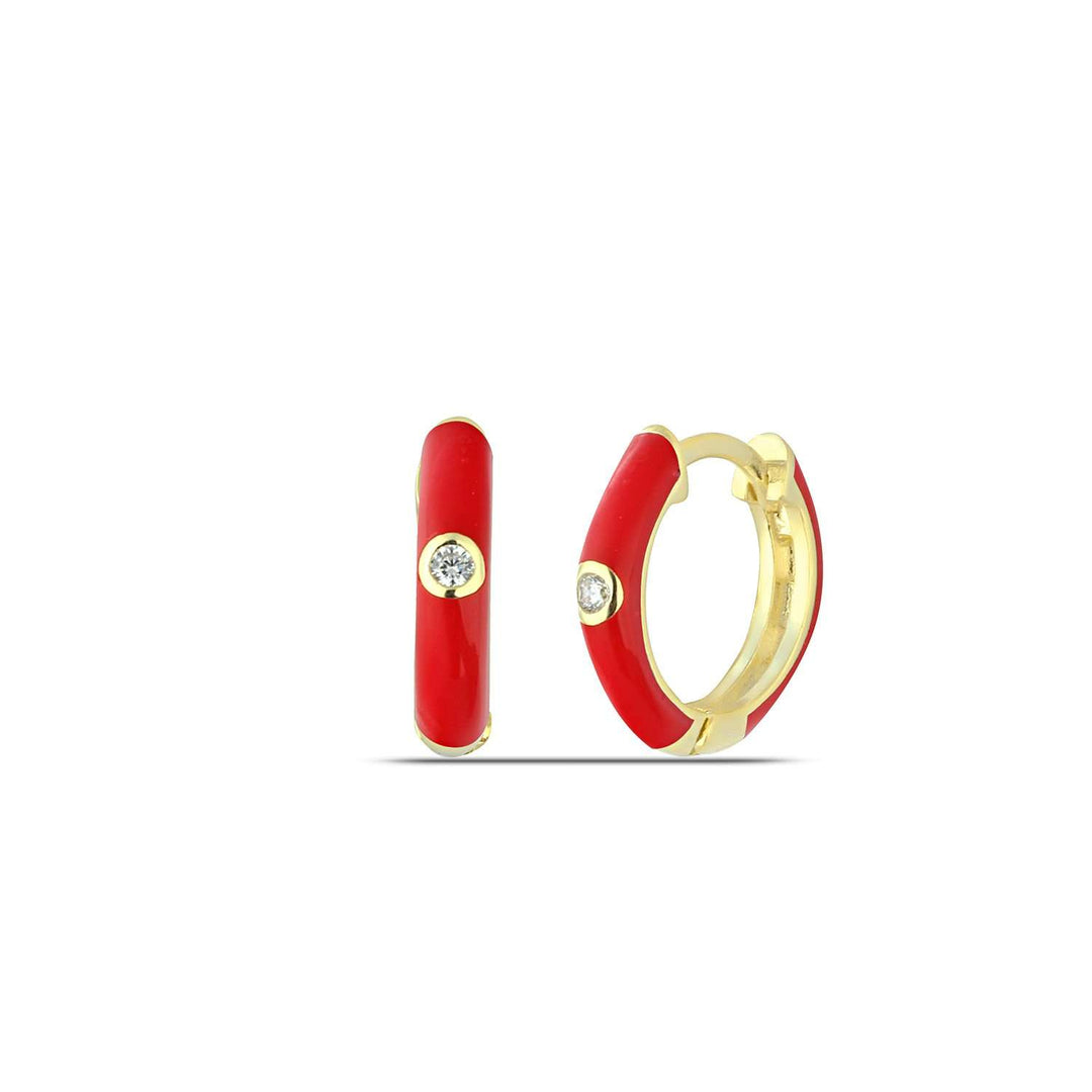 Red Huggie Earrings