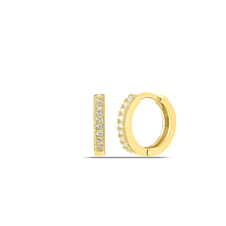 Gold Diamond Huggie Earrings